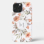 意外なかわいいフォントかわいらしとピンクの花が白 iPhoneケース (裏面)