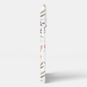 意外なかわいいフォントかわいらしとピンクの花が白 iPhoneケース (右側面)