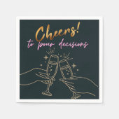 意思決定を行スタイリッシュうミニマルな金ゴールド応援 スタンダードカクテルナプキン (正面)