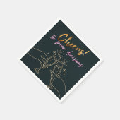 意思決定を行スタイリッシュうミニマルな金ゴールド応援 スタンダードカクテルナプキン (角)