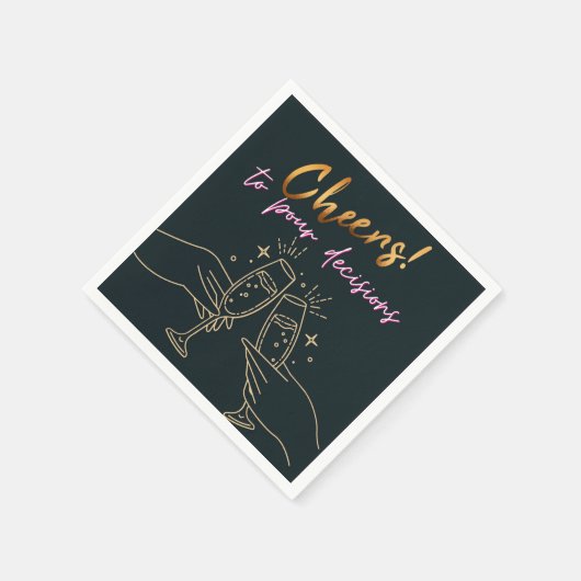 意思決定を行スタイリッシュうミニマルな金ゴールド応援 スタンダードカクテルナプキン (角)