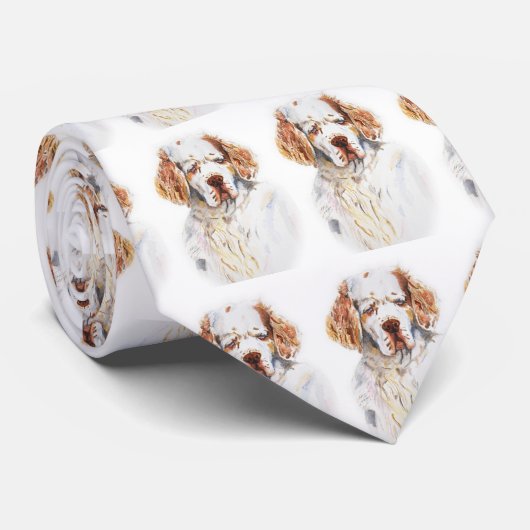 意思- Clumberスパニエル犬のタイ ネクタイ (ロール)