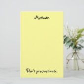 意欲を起こさせて下さい。 先延ばしにしないで下さい 便箋 (スタンド正面)