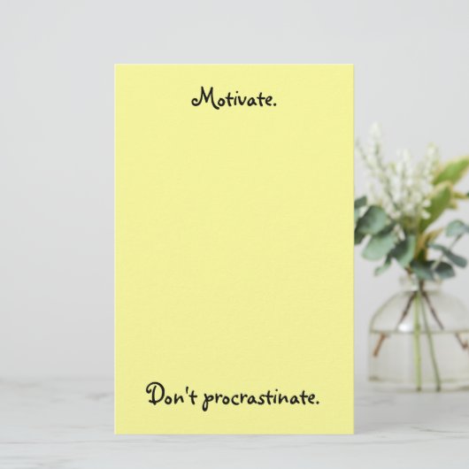 意欲を起こさせて下さい。 先延ばしにしないで下さい 便箋 (スタンド正面)