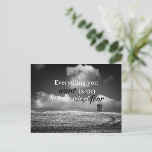 意欲を起この前向き引用文：欲しいもの… ポストカード (スタンド正面)