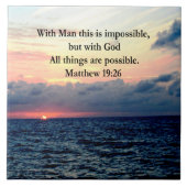 意欲を起この日の出マタイ19:26写真デザイン タイル (正面)