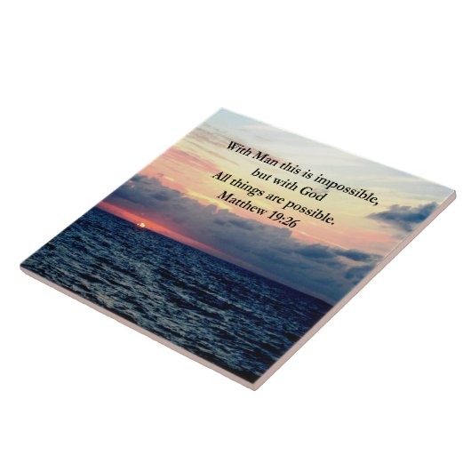 意欲を起この日の出マタイ19:26写真デザイン タイル (側面)