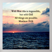 意欲を起この日の出マタイ19:26写真デザイン ポスター (正面)