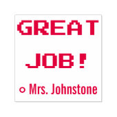 意欲を起この「素晴らしJOB!」 +チューター名ラバースタンプ セルフインキングスタンプ (デザイン)