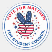 意欲を起こ学長の投票: VICTORYサイン ラウンドシール (正面)