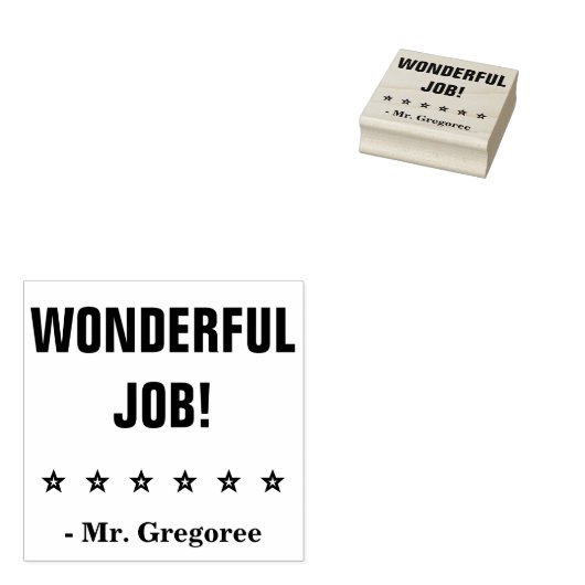 意欲を起こ「素晴らしい仕事!」 先生スタンプ ラバースタンプ (押印)