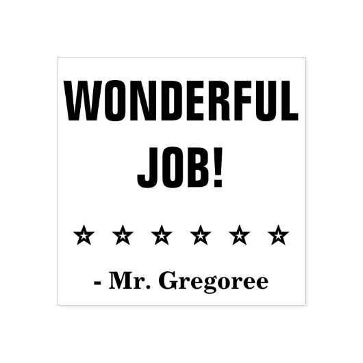 意欲を起こ「素晴らしい仕事！」 先生スタンプ ラバースタンプ (インプリント)