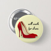 意欲的: 靴のために働きます(多分) 缶バッジ (正面&裏面)