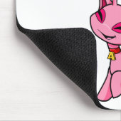 意気揚々と歩くピンクのAisha マウスパッド (コーナー)