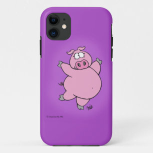 意気揚々と歩くブタの電話箱 iPhone 11 ケース