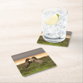 意気揚々と歩く野生の馬のコースター スクエアペーパーコースター (インサイチュ)