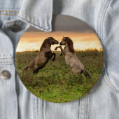 意気揚々と歩く野生の馬ボタン 缶バッジ (インサイチュ)