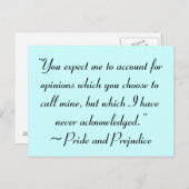 意見のアカウントJane Austen引用文 ポストカード (正面/裏面)