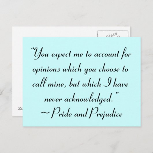意見のアカウントJane Austen引用文 ポストカード (正面/裏面)