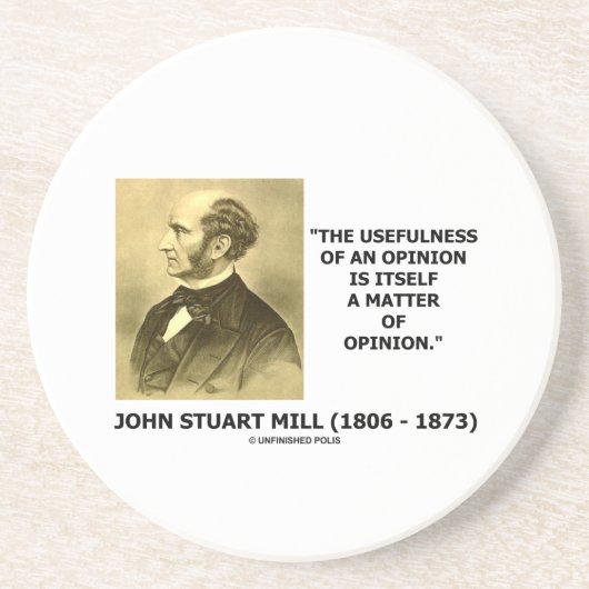 意見の引用文のジョン・スチュアート・ミルの実用性 コースター (正面)