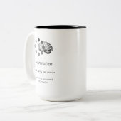 意見を持たないように正常化する ツートーンマグカップ (正面左)