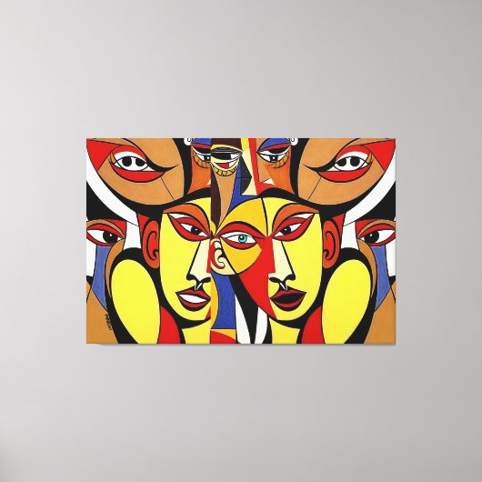 意見を異にする、キュービズムの芸術 キャンバスプリント (正面)