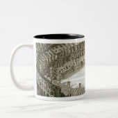 「意見oからのローマのColosseumの空中写真 ツートーンマグカップ (左)