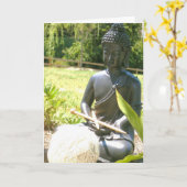 意識する編み物 カード (黄色い花)