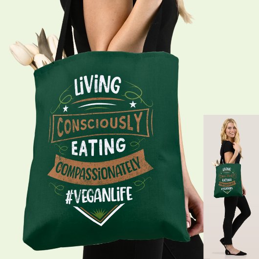 意識的に生きる食べビーガン トートバッグ
