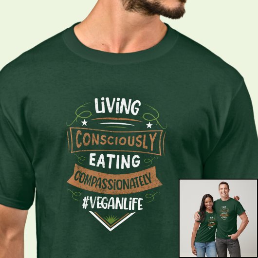 意識的に生きる食べビーガン Tシャツ