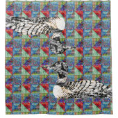 愚かいパターンキルト シャワーカーテン (正面)