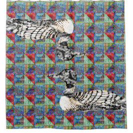 愚かいパターンキルト シャワーカーテン