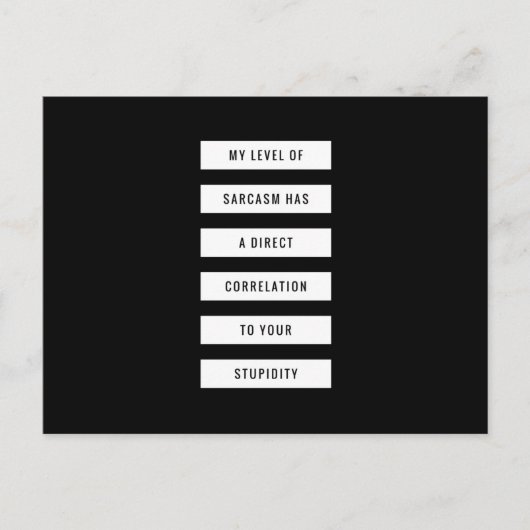 愚かさの度合おもしろいい ポストカード (正面)