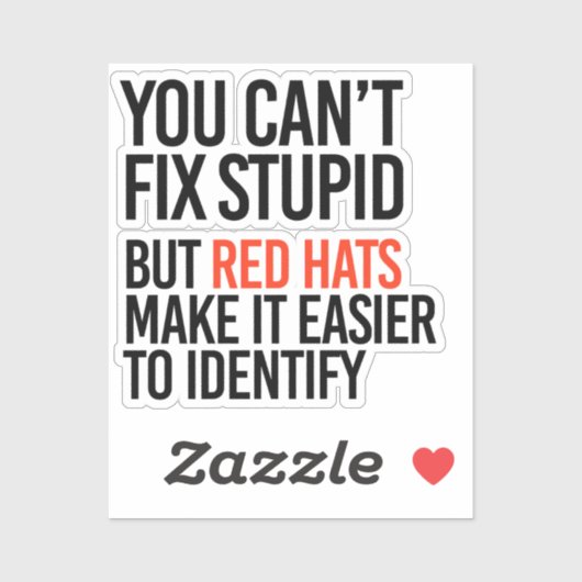 愚かだが赤い帽子で見分けることはできない シール (シート)