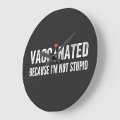 愚かではないのでワクチン接種を受ける ラージ壁時計 (傾斜)