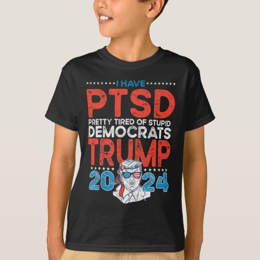 愚かなかわいらし民主党員に疲れている – トランプ Tシャツ (正面)