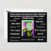 愚かなことが、切り札の言葉やつづりをつづる ポストカード (正面/裏面)