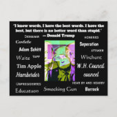 愚かなことが、切り札の言葉やつづりをつづる ポストカード (正面)