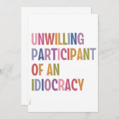 愚かなアンチトランプの不本意な参加者 案内状 (正面/裏面)