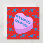 愚かなキューピッド、フラットノテカード 招待状 (正面)