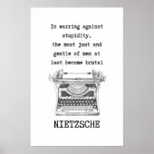 愚かなタイプライター哲学引用文ニーチェ ポスター (正面)
