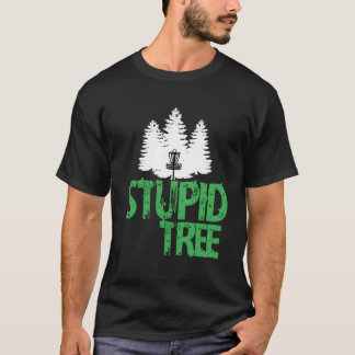 愚かなツリーディスクゴルフTシャツ長袖フリスビー Tシャツ