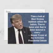 愚かなトランプ引用文の郵便配達員は投票票を販売 ポストカード (正面/裏面)