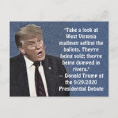 愚かなトランプ引用文の郵便配達員は投票票を販売 ポストカード (正面)