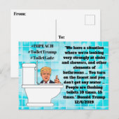 愚かなトランプ引用文、トイレを15回フラッシュ ポストカード (正面/裏面)