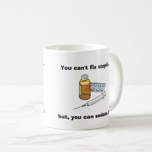 愚かなナースの皮肉を固定できません コーヒーマグカップ (正面右)