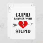 愚かなバレンタインデーとキューピッド韻を踏む シーズンポストカード (正面/裏面)