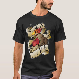 愚かなプライドのロゴ及び背部ティー Tシャツ