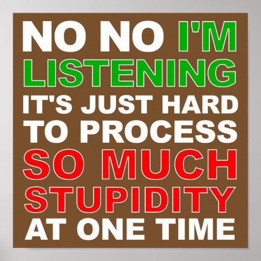 愚かなポスターおもしろいサインの処理 ポスター (正面)