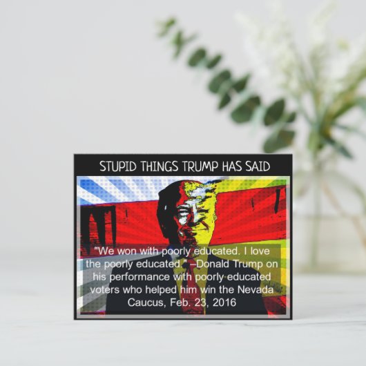愚かな事トランプははがき土産を言った ポストカード (スタンド正面)